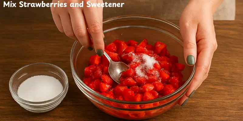 Mix Strawberries and Sweetener